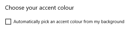 Untick the Automatically pick an accent color from my background option