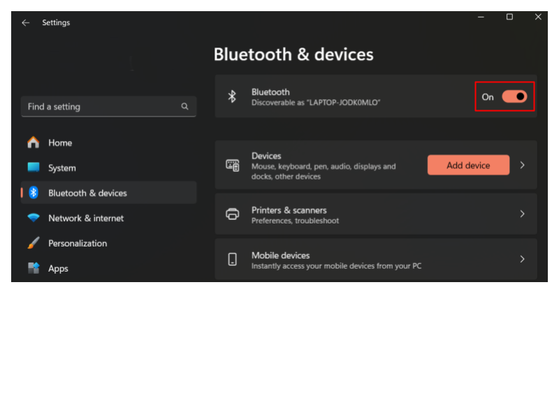 Bluetooth and Devices on