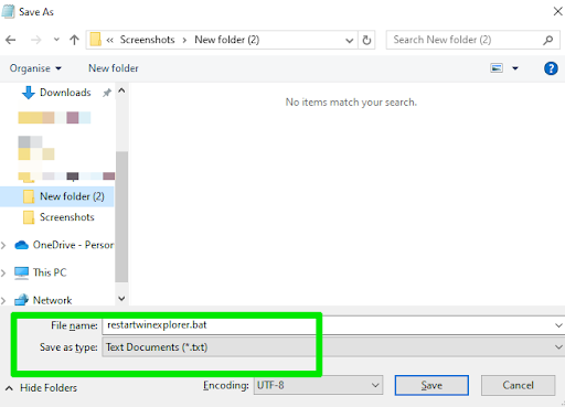 Type in restartwinexplorer.bat