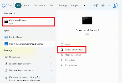 Run Command Prompt as Administrator
