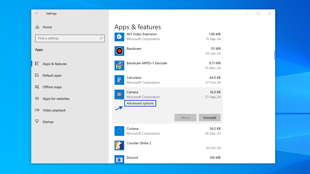 Choose either <em>Reset</em> or <em>Repair</em> 