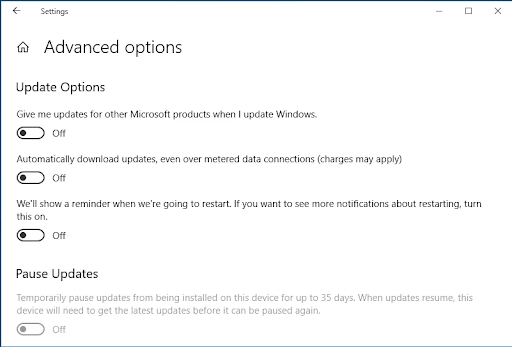 Click on Advanced Options