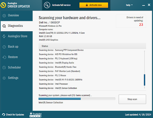 Auslogics Driver Updater installation complete