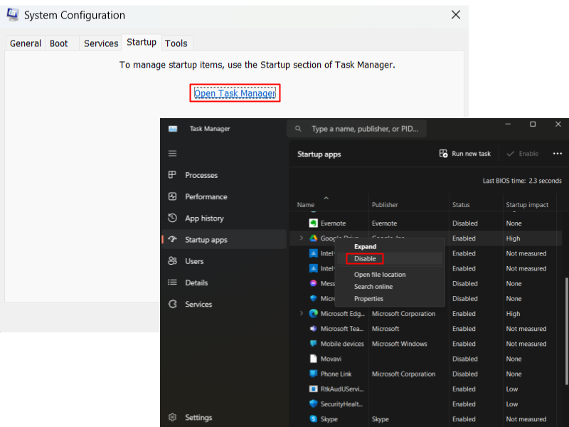 System configuration