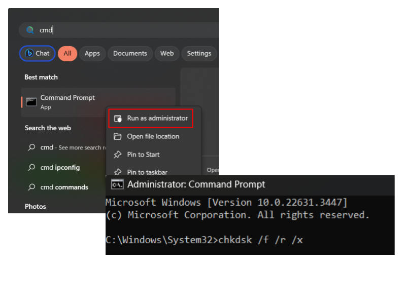 Run Command Prompt as administrator