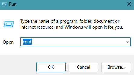 Type in cmd
