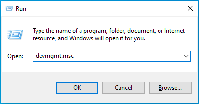 Type in devmgmt.msc