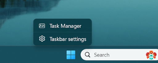 Choose Taskbar settings