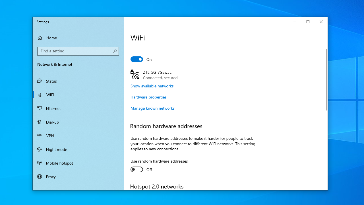 Click on the toggle to activate Wi-Fi if it is deactivated