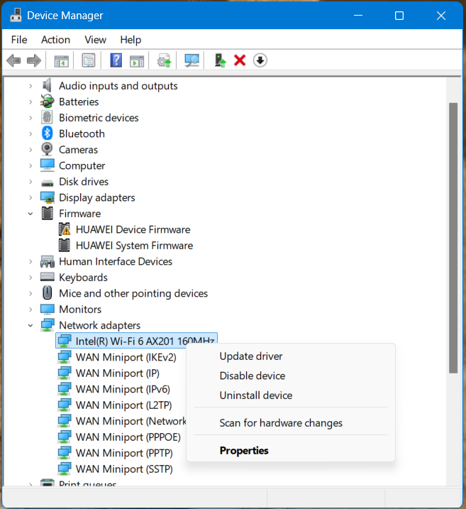 To update Network adapters you need to open Device Manager