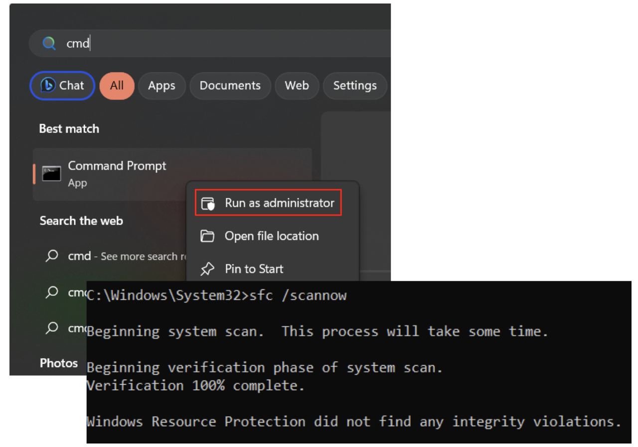 Wait for the scan to finish and check if it helped