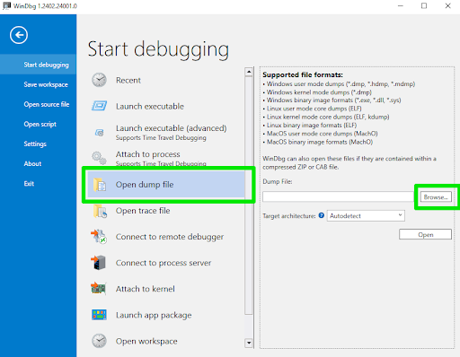 Select Start debugging