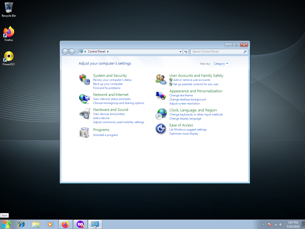 Windows 7 Control Panel