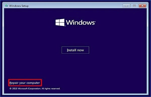 Click on Repair your computer