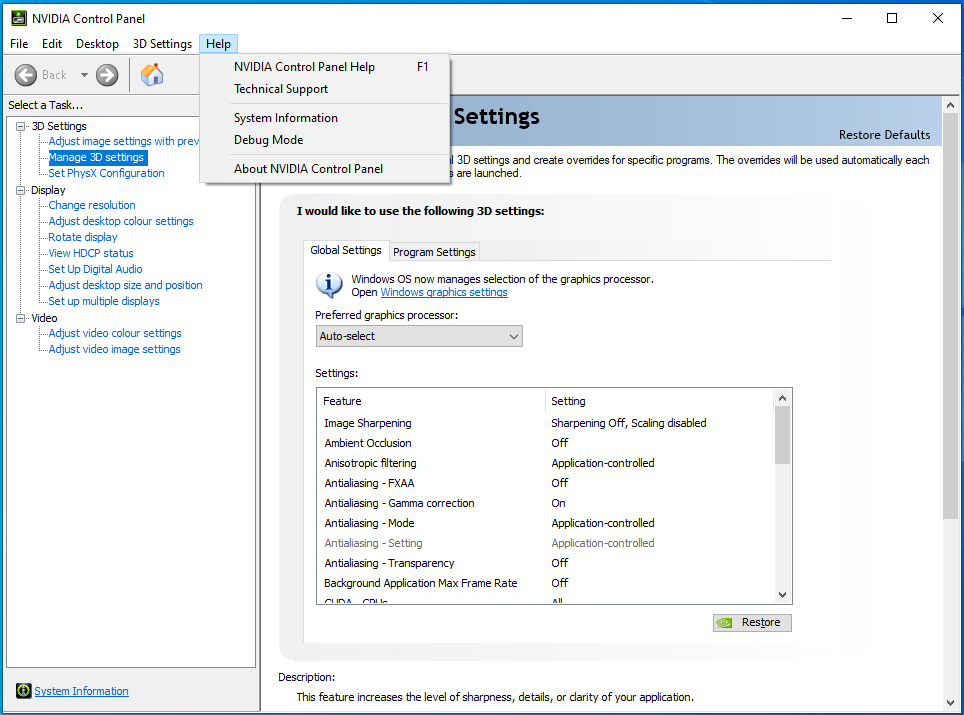 NVIDIA Control Panel