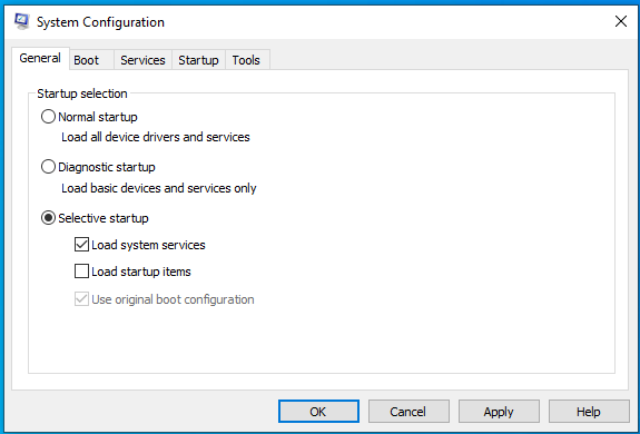 Selective startup