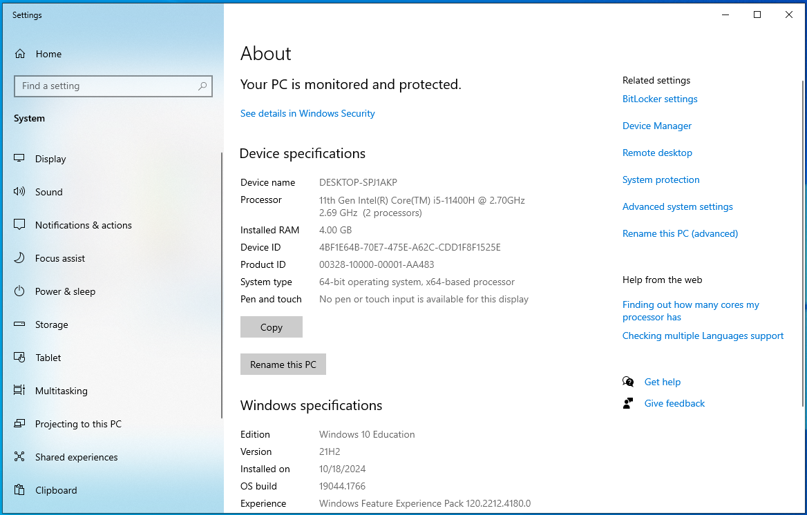 Click About This PC
