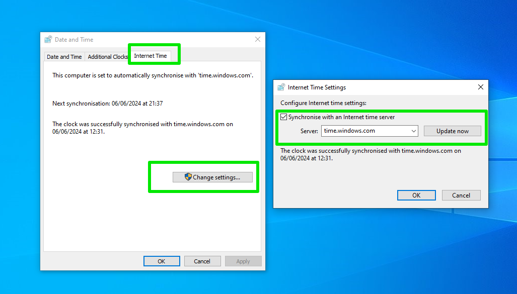 You can synchronize your clock with another time server