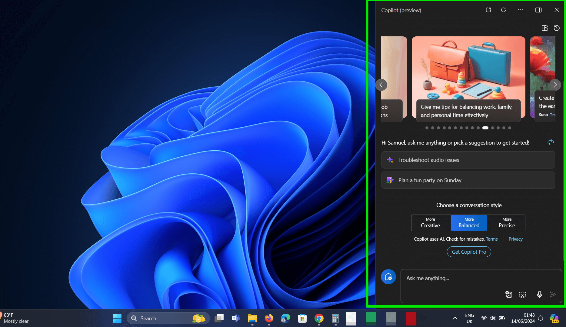 The current Microsoft Copilot (Preview) app in Windows 11 is hard to miss. It’s prominently docked in the far-right corner of the taskbar, and it already boasts features that Microsoft will expand on in the upcoming release