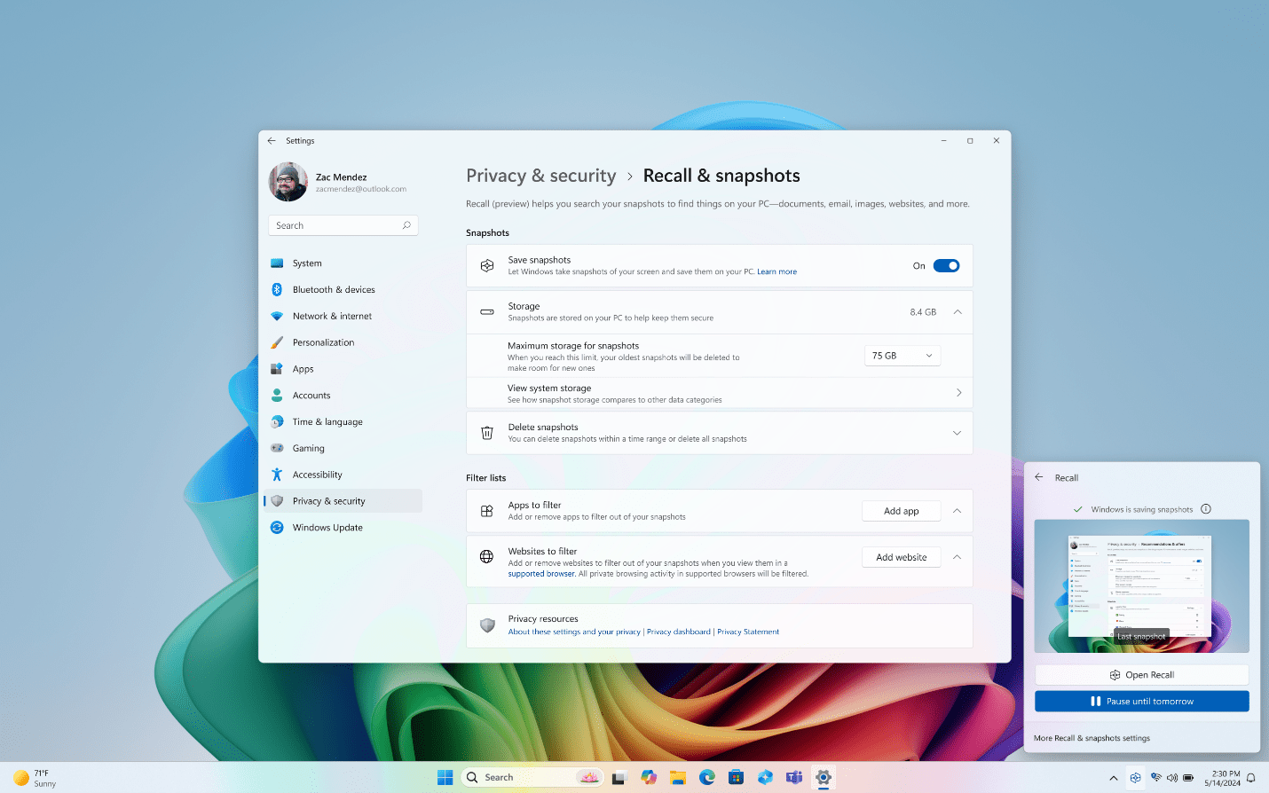 To add a website, select Add website on the right side of Websites to filter
