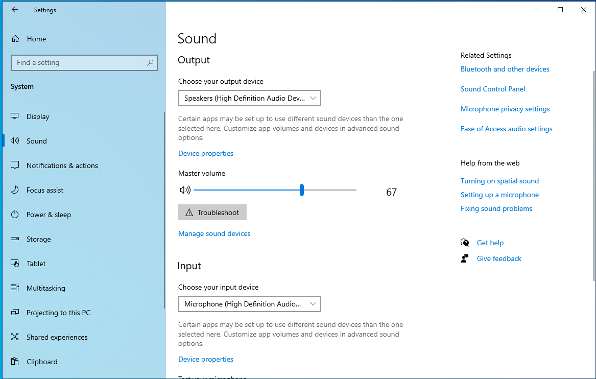 Go to your Sound settings