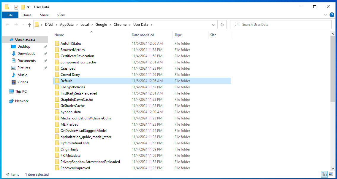 %USERPROFILE%AppDataLocalGoogleChromeUser Data