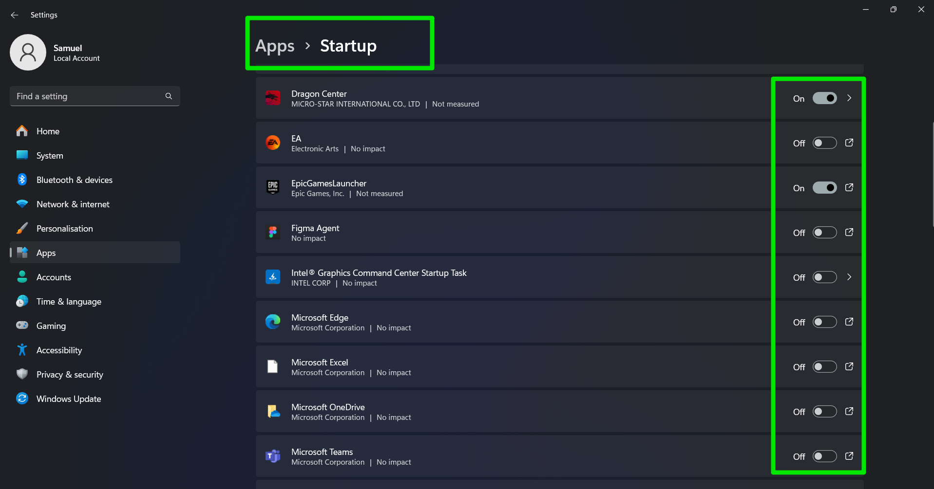 Task Manager Startup Apps