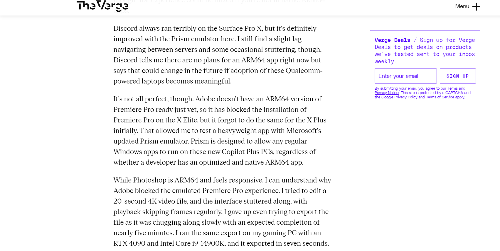 The Verge Tom Warren x86 emulation