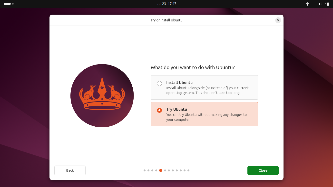 Ubuntu Setup try or install