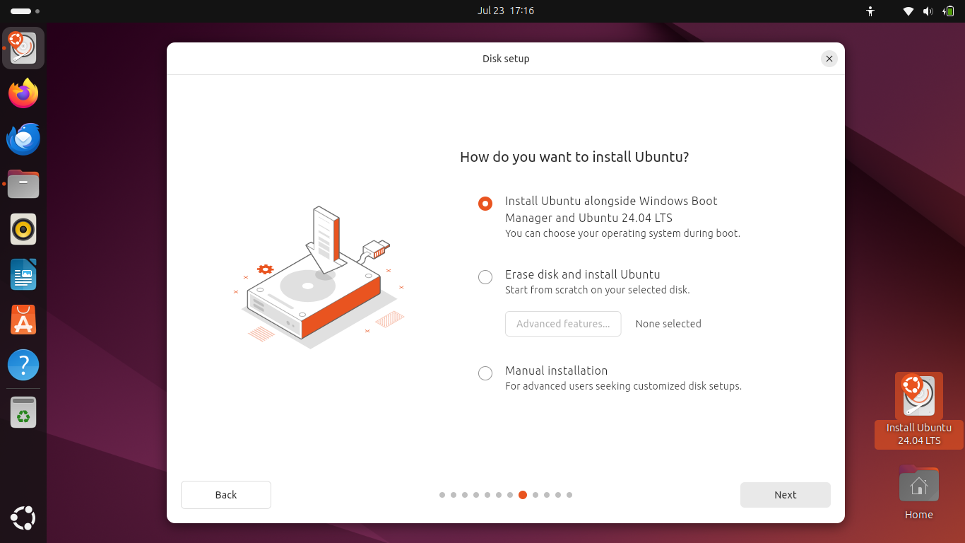 Ubuntu Setup Disk Setup How do you want to install Ubuntu