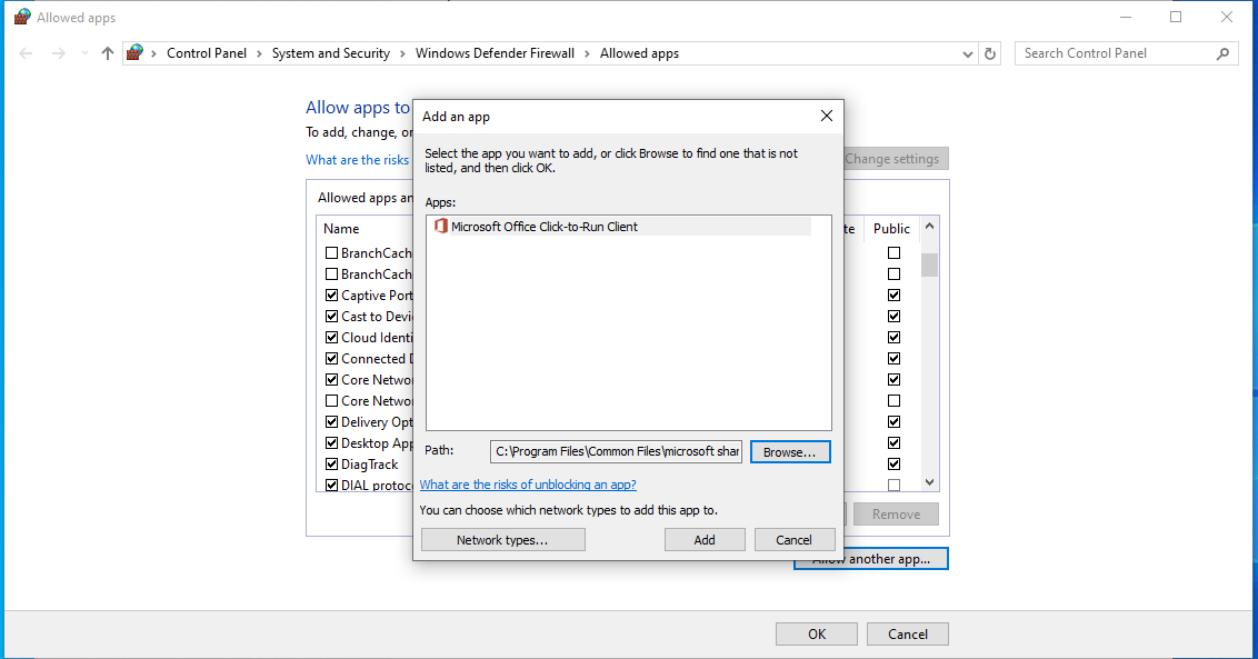 Double-click the OfficeC2RClient file