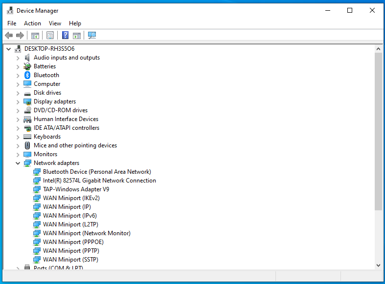 Click on Network adapters