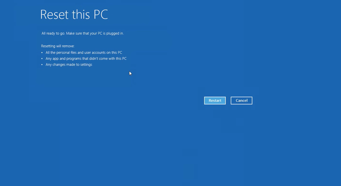 Click the Restart button
