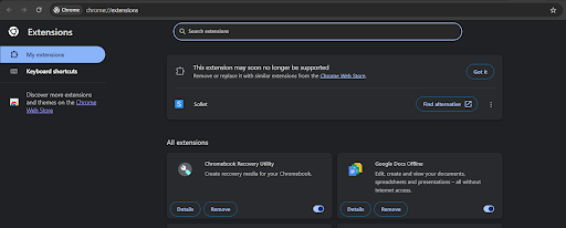 Chrome My extensions