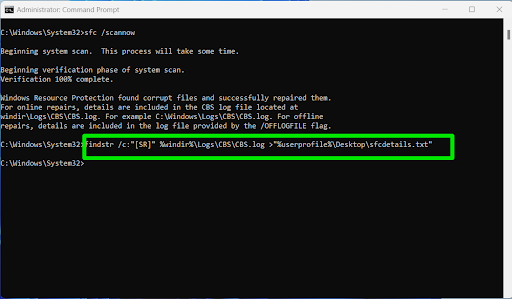 Command Prompt Verification 100% complete