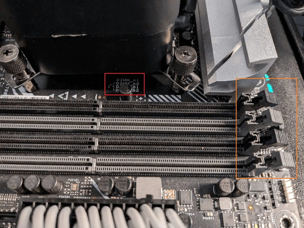 Avoid touching the gold chips (or pins) that fit into the motherboard to protect your RAM modules