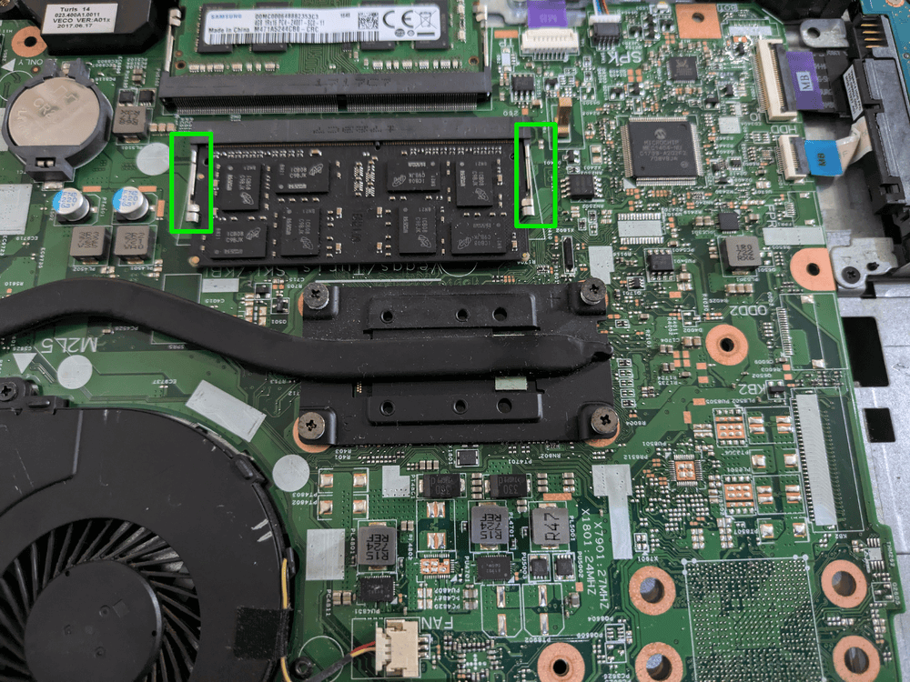 Release the clips from the edges of the RAM module and remove it