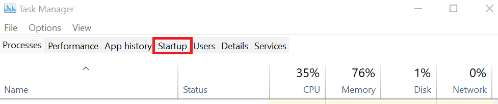 Task Manager Startup