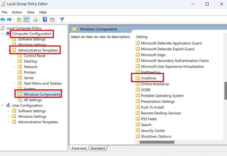 Administrative Templates OneDrive