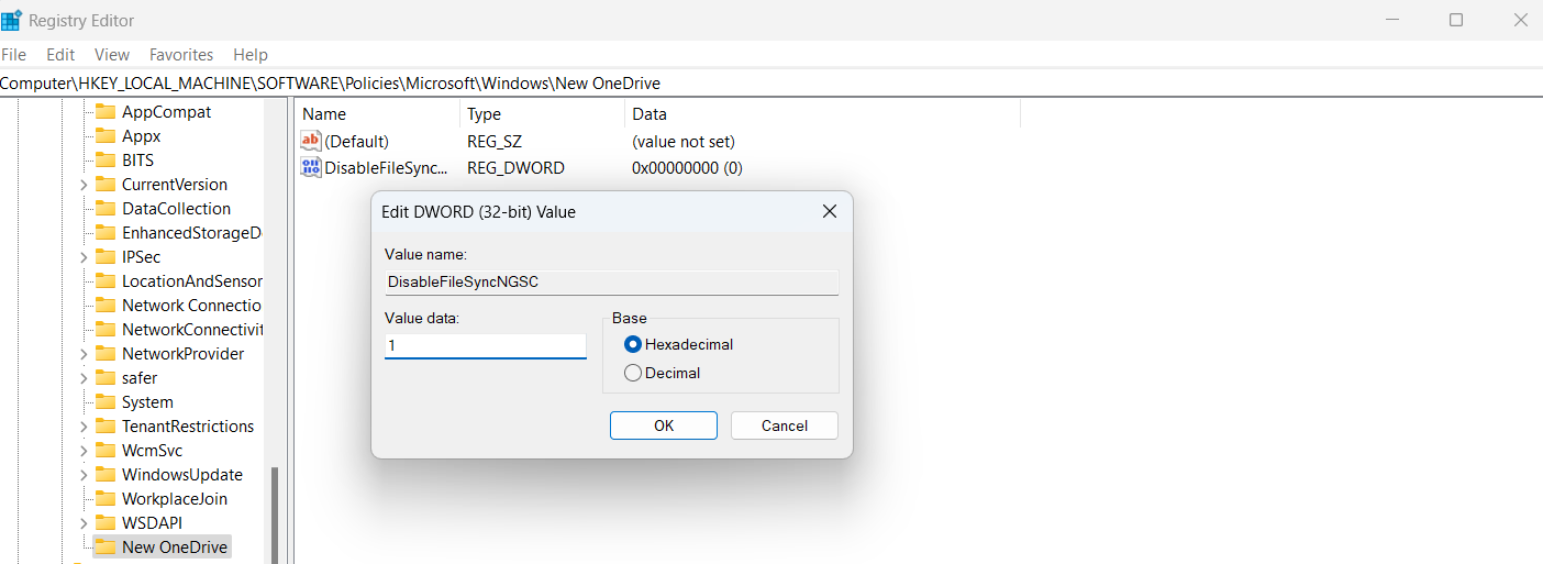 Edit DWORD Value