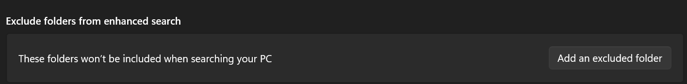 Add an excluded folder
