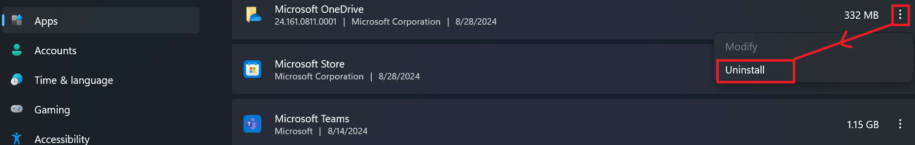 Uninstall Microsoft Store