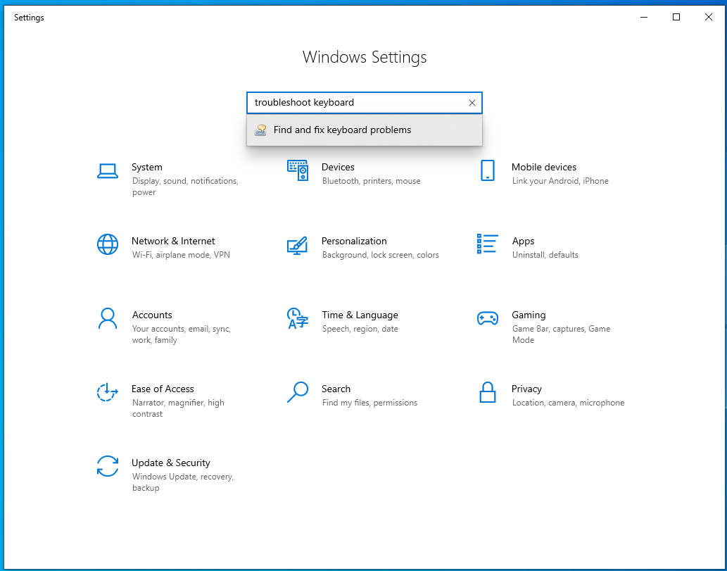 Find and fix keyboard problems