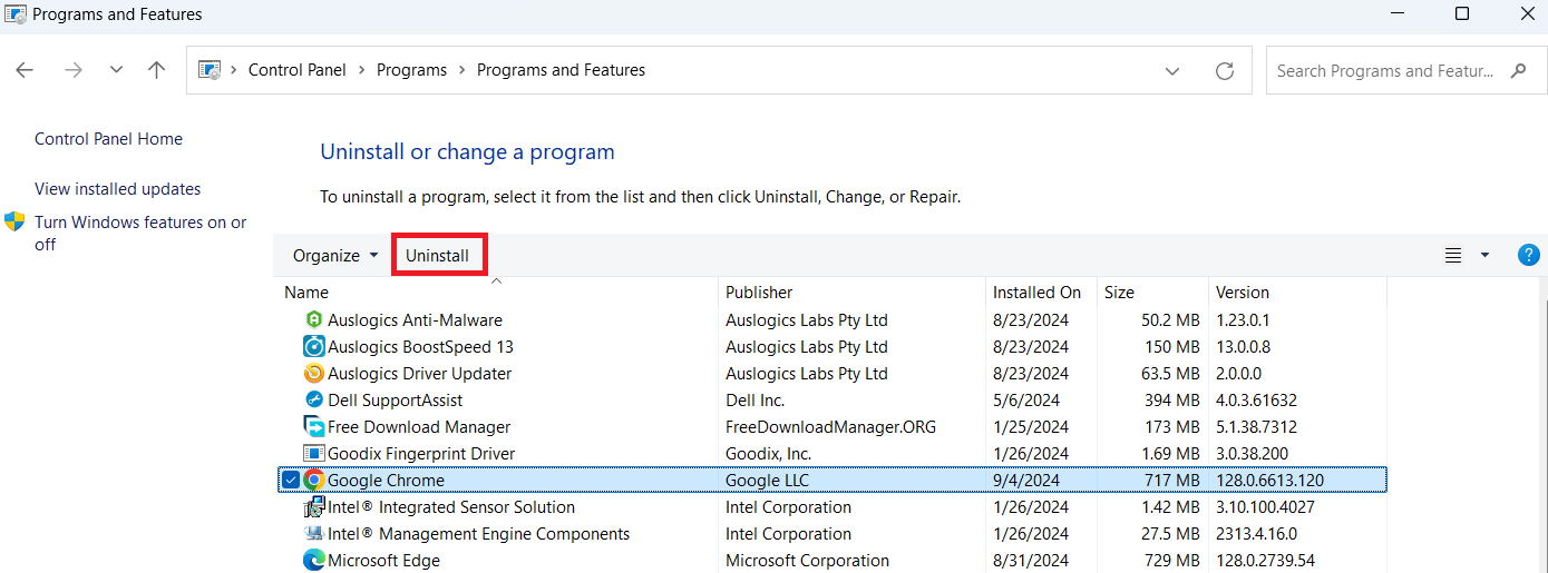 Chrome Uninstall
