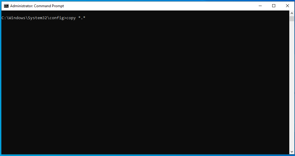Run the following command: copy *.*