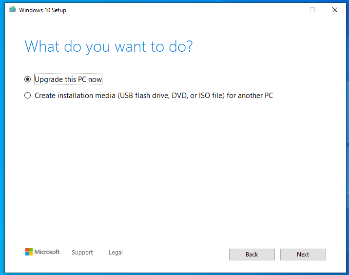 Boot your PC with Windows installation media and click Next