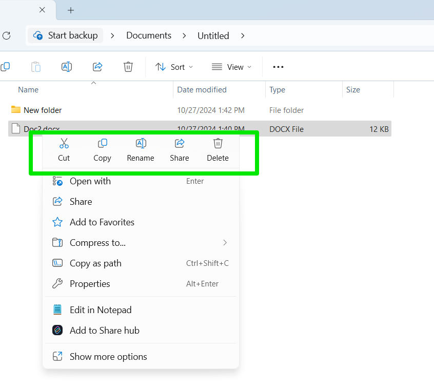 New Context Menu