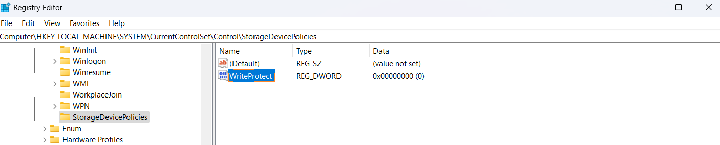 Name this value WriteProtect
