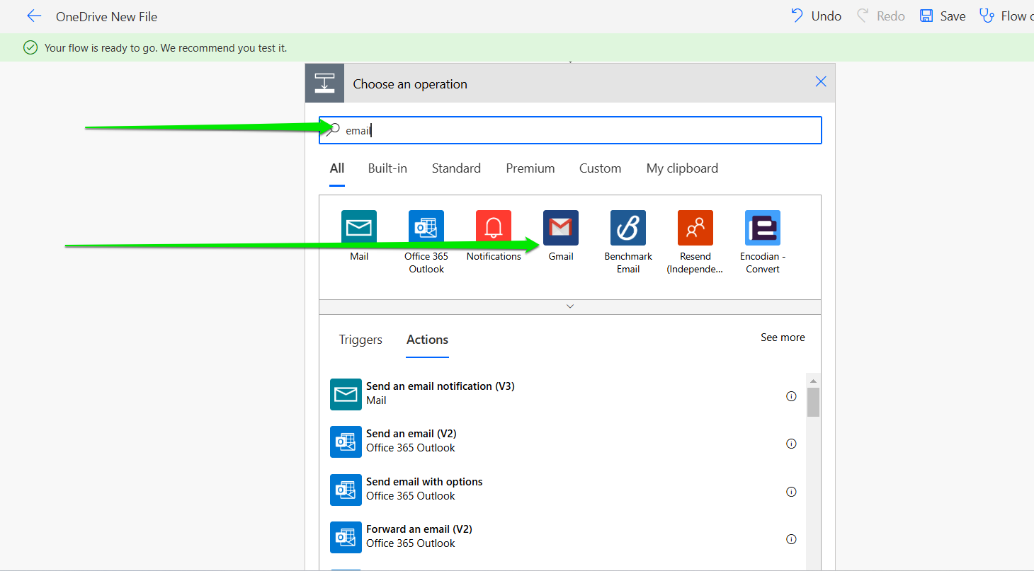 Type “email” into the search bar and select Gmail