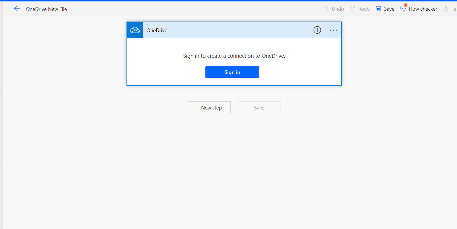 Sign into OneDrive to create an automated flow with Power Automate